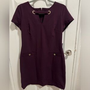 Tommy Hilfiger purple dress with silver details.